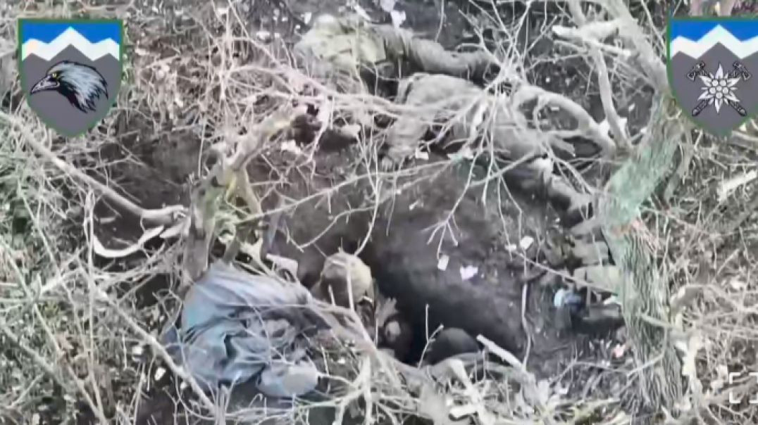 Russian soldier caught smoking around his dead comrades in Ukraine