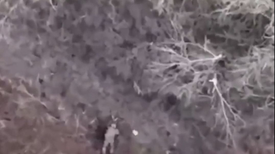 Ukraine war footage: Russian drone drops explosive straight on Ivan's head