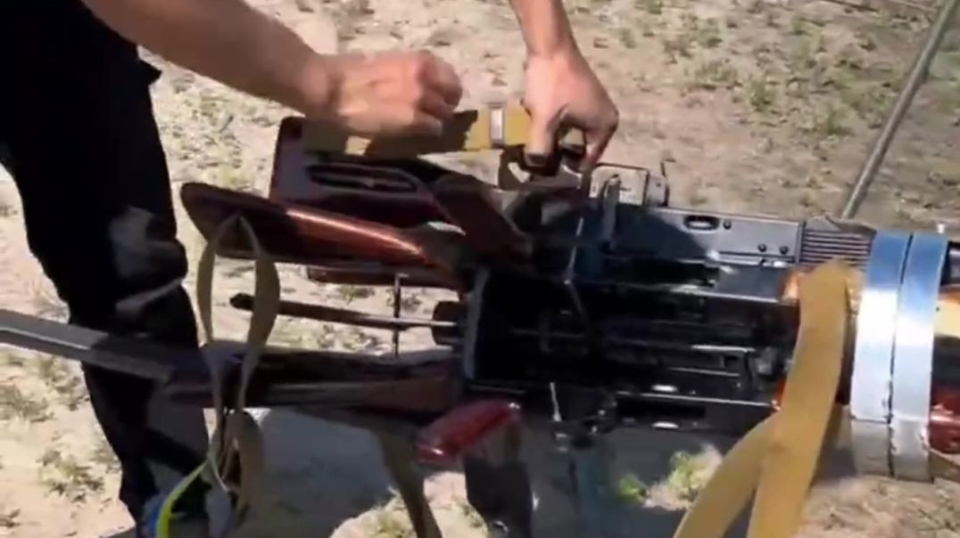 Ukrainian soldiers working on anti drone systems to fight Russian Shahed drones