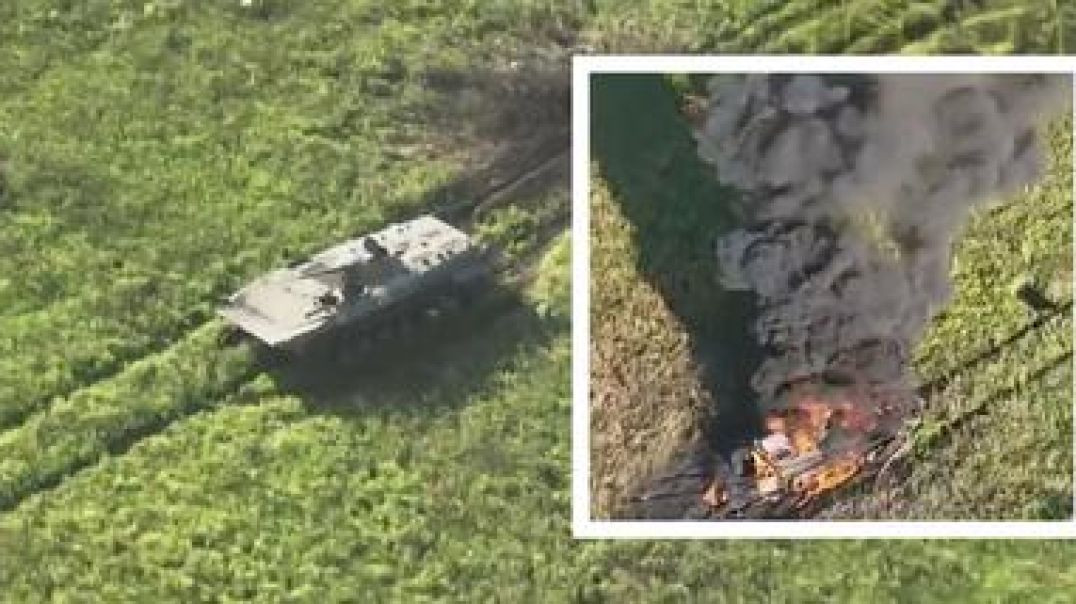 Ukrainian FPV drone flew inside a BMP-1 and exploded, destroying the $200,000 infantry fighting vehi